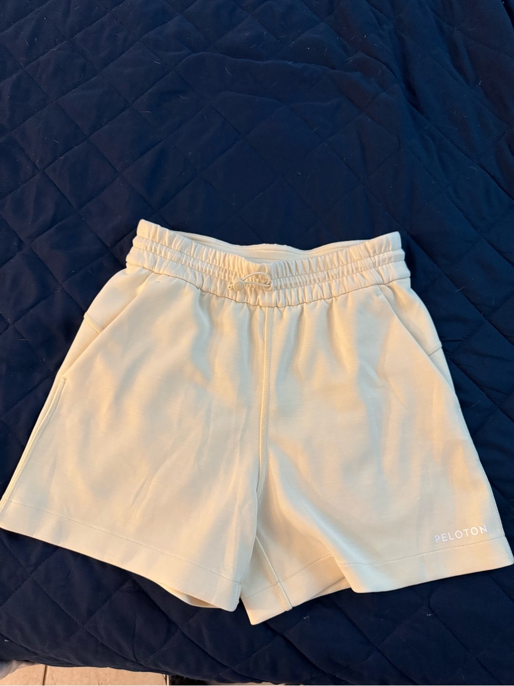 lululemon athletica Cream High-Rise Elastic Waist Athletic Shorts